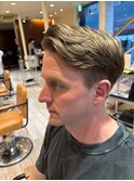 センターパートメンズマッシュパーマニュアンスパーマ刈り上げ