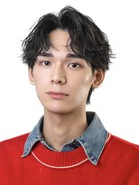 オーシャントーキョーオーバー(OCEAN TOKYO OVER) 韓国ヘアカルマニュアンスコンマバングセンターパート黒髪ウルフ