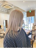 ミルクティーベージュ+レイヤーカット+ケアブリーチ