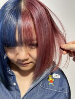 トレフ(Trefle)&nbsp;ボブ/ツートンカラー/レッド×ブルー