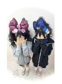 盛り髪ツイン&ハーフアップ