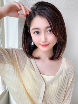 アフロート エル 錦糸町(AFLOAT L) 【30代40代】小顔前下がりボブ/オリーブグレー/黒髪