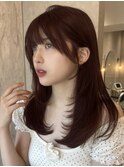 ＊シンプルワンカール×ワインレッド【新宿/韓国ヘア】