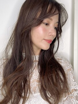 カバーヘア ブリス 川口(COVER HAIR bliss) ゆるふわロングヘア/透明感カラー/ココアベージュ/20代30代p川口