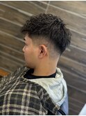 スパイキーツイストフェード無造作メンズショート