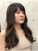 コテ巻き風パーマ/ロングヘア/大きめカール