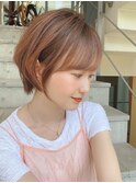 ショート×白髪ぼかしハイライト×ナチュラルショート[心斎橋]