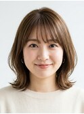 外はねボブ×ベージュ
