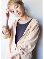 ヘアデザイン ソラ(Sola)&nbsp;すっきりマニッシュ短髪マッシュショート×ホワイトブロンド