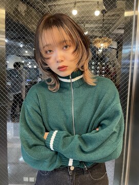 アイトーキョーエス 渋谷(AI TOKYO S) ウルフカット×コントラストカラー