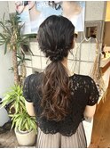 ヘアアレンジ/ダウンアレンジ/ヘアセット/編みおろし/＊167