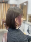 【イヤリングカラー】ミニボブ×ピンクベージュ♪