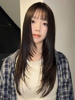 ドロップ(drop)&nbsp;レイヤーカット　顔周りレイヤー　黒髪　こっくりブラウン