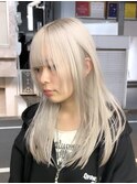 ホワイトブロンド/髪質改善/ダブルカラー/ケアブリーチ/20代