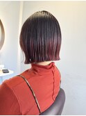 切りっぱなしボブ×コントラストカラー