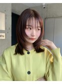 ミディアムストレート似合わせカットハッシュカットニュアンス