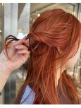 【木原】オレンジブラウン、ベージュ、夏カラーケアブリーチ