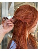 【木原】オレンジブラウン、ベージュ、夏カラーケアブリーチ