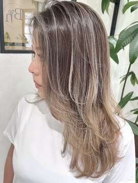 ベルヘアーデザイン 堺東(Belle hair Design) ハイライトレイヤーカットイルミナカラーグレージュ韓国風堺東
