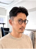 メンズツーブロック刈り上げショートアップバングショート