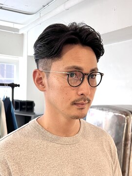 メンズツーブロック刈り上げショートアップバングショート