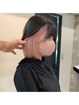 ペレ 原宿(PELE) ダブルカラー/ケアブリーチ/羽エクステ/原宿