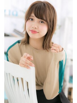 ミック ヘアアンドビューティー 大山店(miq Hair&Beauty) 斜めバング×耳かけ美シルエット大人ガーリー外ハネボブa1