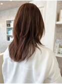 福山市美容室Caary人気 さらさらウルフレイヤースタイル