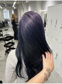 ラベンダー×ブルーブラックルーツカラー