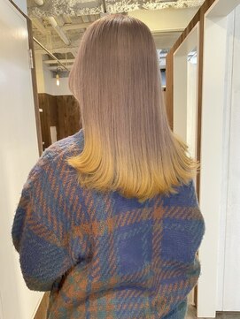 コーシ(KO-SHI) ベージュ×イエロー　裾カラー