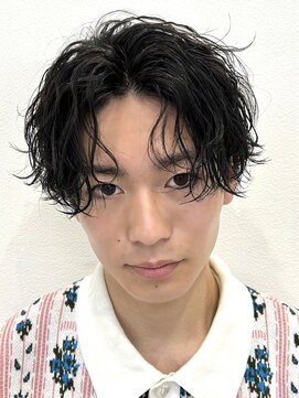 オーシャントーキョー 仙台(OCEAN TOKYO) コンマバング波巻きパーマニュアンスカールマッシュ黒髪韓国