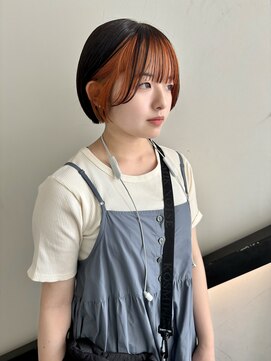 ゼスト パーク(ZEST PARK) インナーカラー オレンジカラー ミニボブ 学割U24《宮坂》