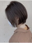大人ボブショート/暗髪/クラシカルボブ/グレーベージュ/20代30代