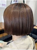 大人可愛い20代30代40代 ミニボブ×ブラウンベージュ