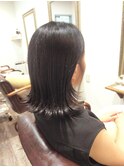 30代40代50代/黒髪スタイル/イヤリングカラー/外はねロブ