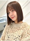【梶川】切りっぱなしボブ×ブラウンベージュ