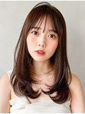 エアリーカール愛されウェーブパーマシースルーバング前髪