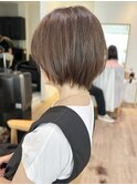 say.黒髪ボブルフネビージュ小顔ワンレンハイライトショート暖色