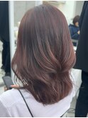 ◎美髪カールピンクブラウンロングセミディ似合わせ前髪
