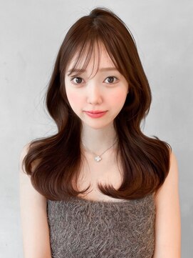 キリ 表参道(kyli) ワンカール斜めバングデジタルパーマアプリコットオレンジ