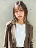 外ハネミディアム×インナーカラー
