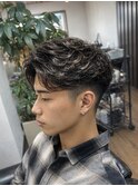 刈り上げ×波打ちパーマ