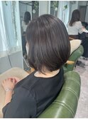 ショートボブ/内巻きボブ/白髪ぼかし
