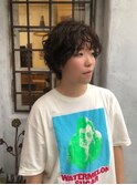 パーマ風ショートヘア