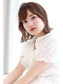 韓国風くびれボブ×イヤリングカラー