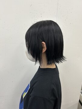 ニカ 溝の口(NICA) ブルーブラック×顔わまりレイヤーボブ＊【NICA 溝の口店】