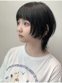 【馬場】髪質改善黒髪かわいい外ハネマッシュウルフ姫カット