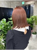 切りっぱなしボブ/ボブ/ブリーチカラー