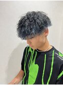 ツイストスパイラルパーマ/ブルージュカラー/ブリーチデザイン