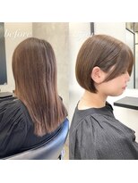 サロウィン 池袋(SALOWIN)&nbsp;【 before & after 】ミニボブ × オリーブベージュ #231